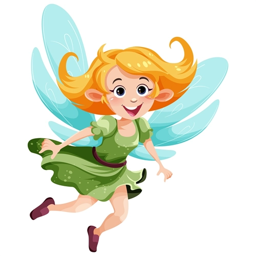 Flying Fairy with Aqua Wings Transparent Sticker